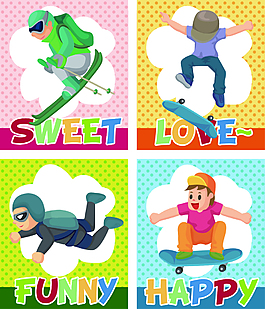 卡通运动人群EPS