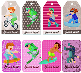 卡通运动男孩EPS