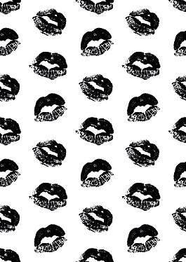 卡通爱心嘴唇矢量底纹矢量素材