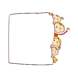 卡通小孩纸张元素