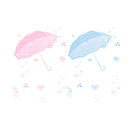 唯美粉色蓝色雨伞