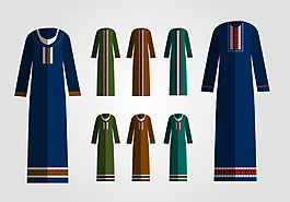 矢量长袍服饰