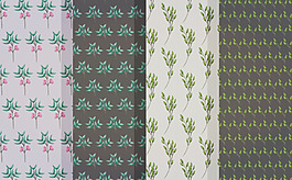 清新手绘植物树叶背景