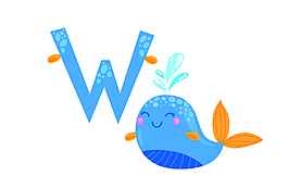 矢量英文字母W