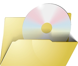 黄色文件夹含CD图案