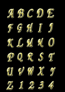 金属光泽字母