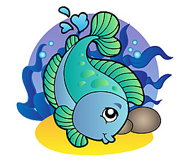 卡通矢量鱼类海底EPS