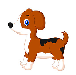 矢量卡通小黄狗eps