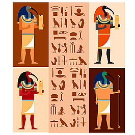 古埃及神像壁画图片