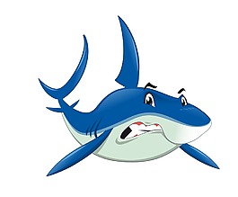 白鲨剪贴画卡通水生与森林动物矢量图abcdefghijklmnopqrstuvwxyzai