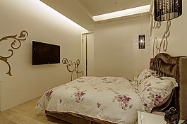 简约田园卧室背景墙设计图