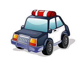 矢量手绘警车EPS