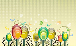 抽象彩色气球背景