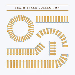 手绘铁路轨道矢量素材