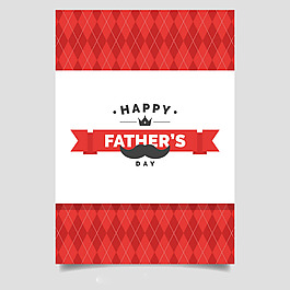 复古风格红色父亲节邀请卡