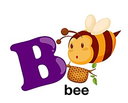 矢量动物英文字母B