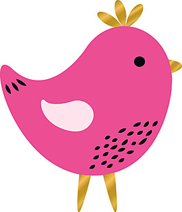 粉色小鸟卡通矢量动物信封可爱爱情素材