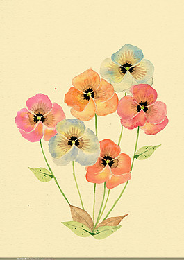 卡通花束插画图片