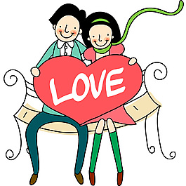 浪漫情侣漫画PSD素材