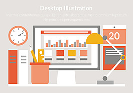 办公室文具矢量素材
