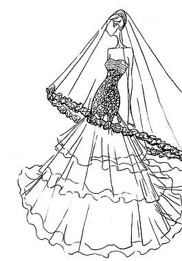 抹胸婚纱设计图