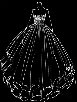 抹胸婚纱设计图