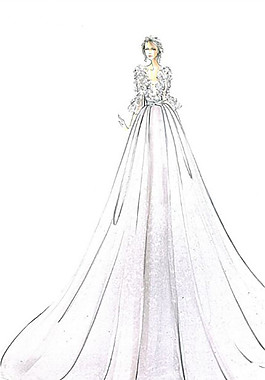 婚纱长裙设计图