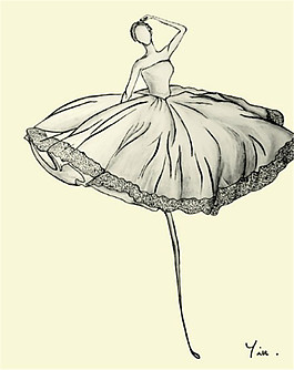 抹胸舞蹈裙设计图