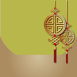 中国结绿底背景