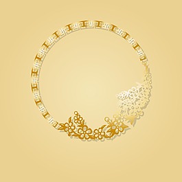 金色花纹圈圈背景