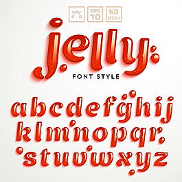 创意果冻字母设计矢量素材