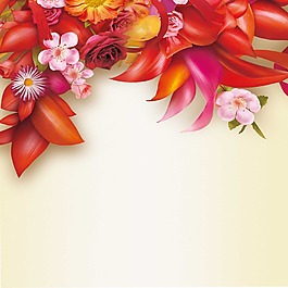 桃花玫瑰花叶子素材