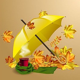 枫叶伞背景素材