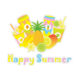 各种彩色夏天元素快乐的背景