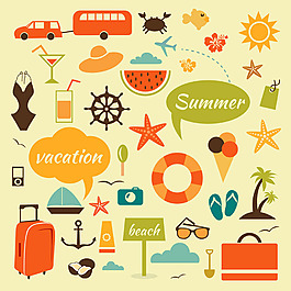 各种夏季元素矢量素材