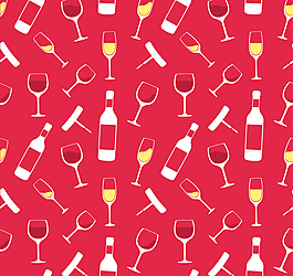 香槟酒和酒杯无缝背景矢量素材