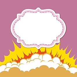 白色不规则标签黄色涂鸦背景