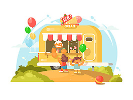 卡通冰淇淋车