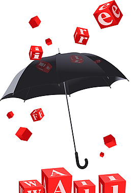 矢量雨伞方块设计