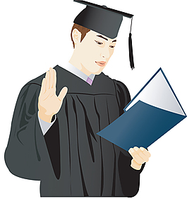 矢量学士人物素材设计