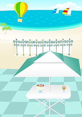 夏季庭院海滩背景
