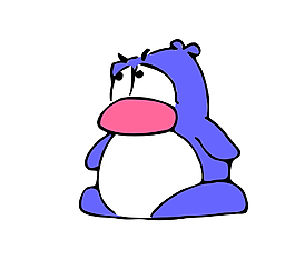 矢量蓝色小企鹅EPS