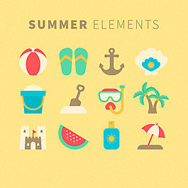 各种夏季元素矢量素材