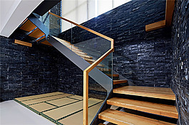 现代简约楼梯背景墙设计图