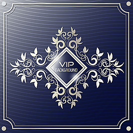 蓝色vip装饰花边背景设计