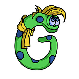 绿色蛇动物字母图片