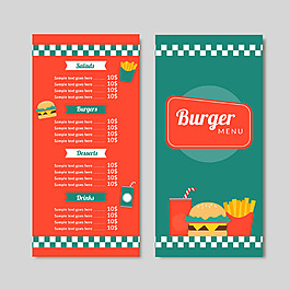 现代汉堡快餐菜单模板