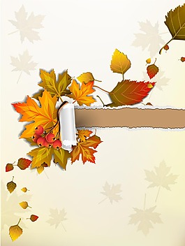 手绘树叶纸张背景