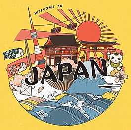 日本风景插画