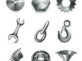 金属工具图标矢量